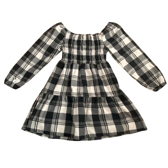Btween Girls Plaid Flannel Tunic Style Shirt-Black/White-Size 12-GUC - Picture 6 of 7